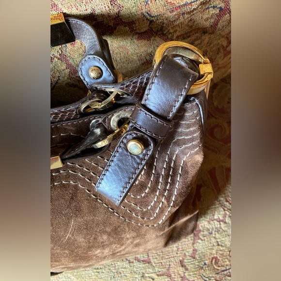 Vintage Jimmy Choo Brown Suede Handbag - Picture 11 of 15